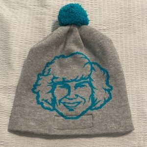Danny Duncan Gray Beanie with Teal Graphic and Pom-Pom One‎ Size